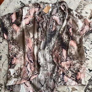 Honeyme Snake Print Sheer Kimono